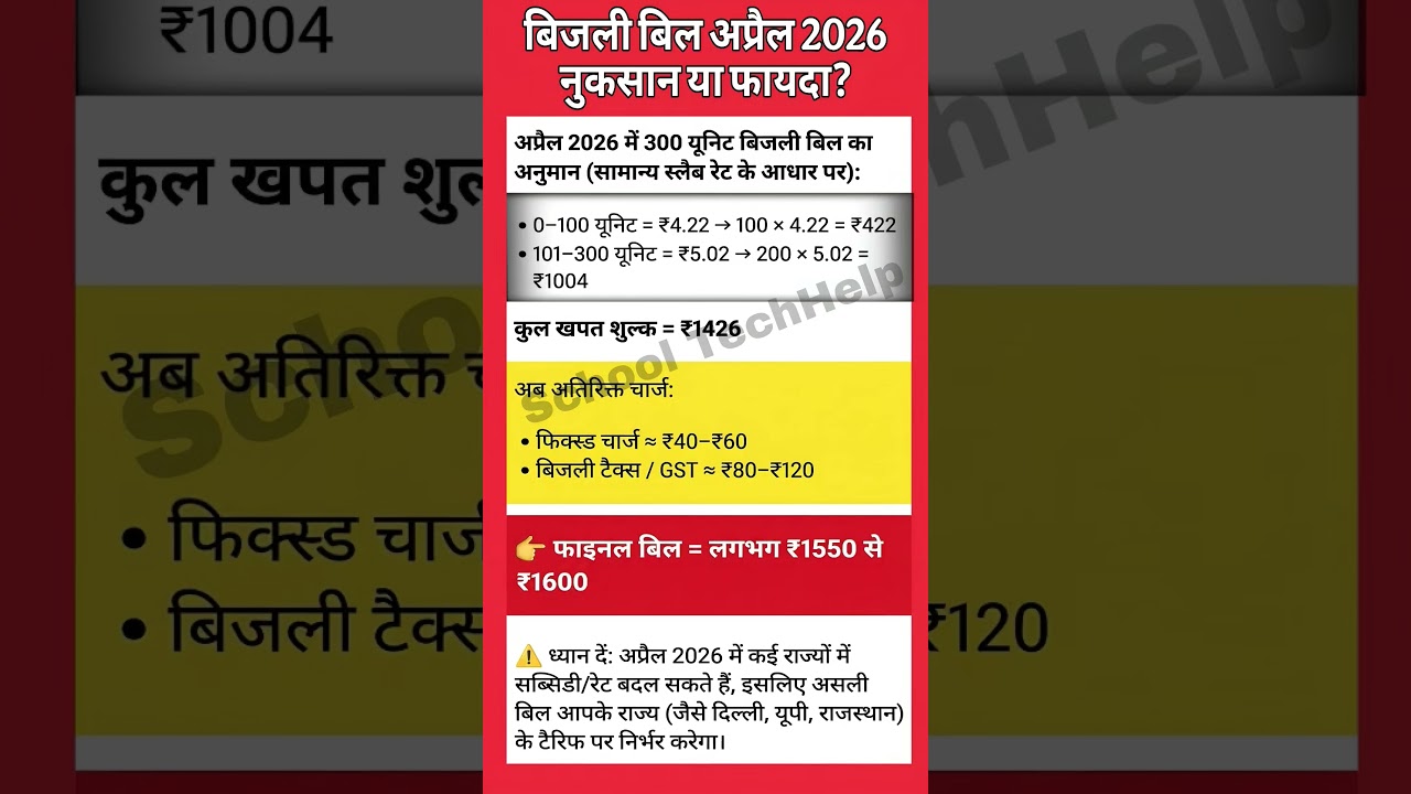 April 2026 Electricity Bill Update ⚡