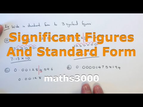 Rounding To 3 Significant Figures And Writing The Number In Standard Form.