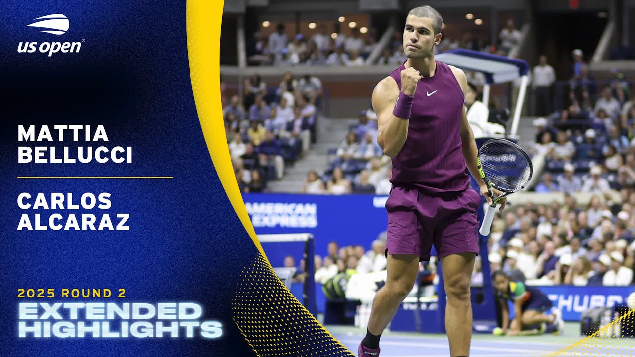 Bellucci vs. Alcaraz | 2025 US Open R2 Highlights 🎾