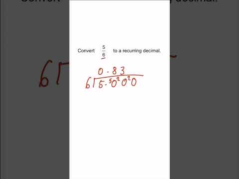 Converting fractions to recurring decimals! #shorts #maths