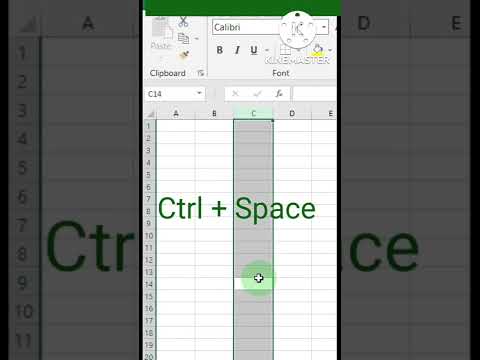 Shortcut keys (to select column & row)