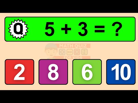 20 Math Quiz for Kids | One Digit Addition Quiz