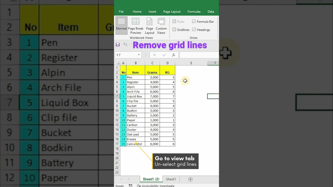 How to Remove Grid Lines in Excel 📝