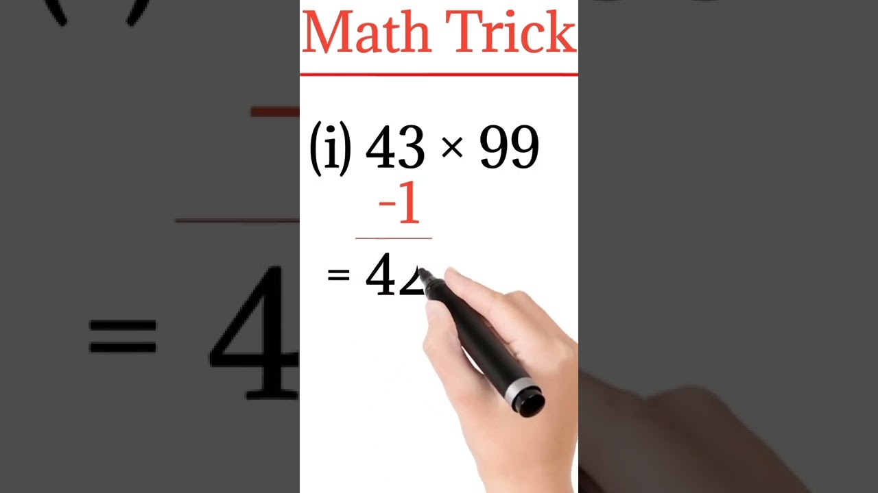 99 से आसानी से गुणा करने का आसान तरीका 🧮 | Math Trick