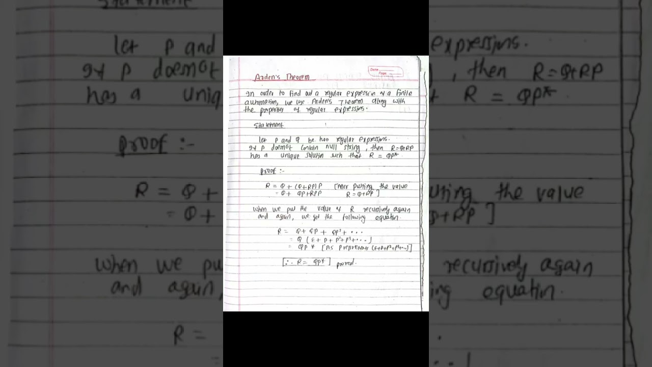 Arden's Theorem in Computation Theory 📘