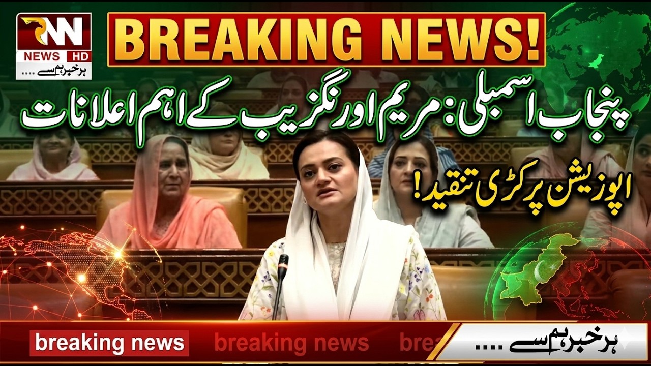 🔴 LIVE : Marriyum Aurangzeb Punjab Assembly Speech | Breaking Political Update | RNN News