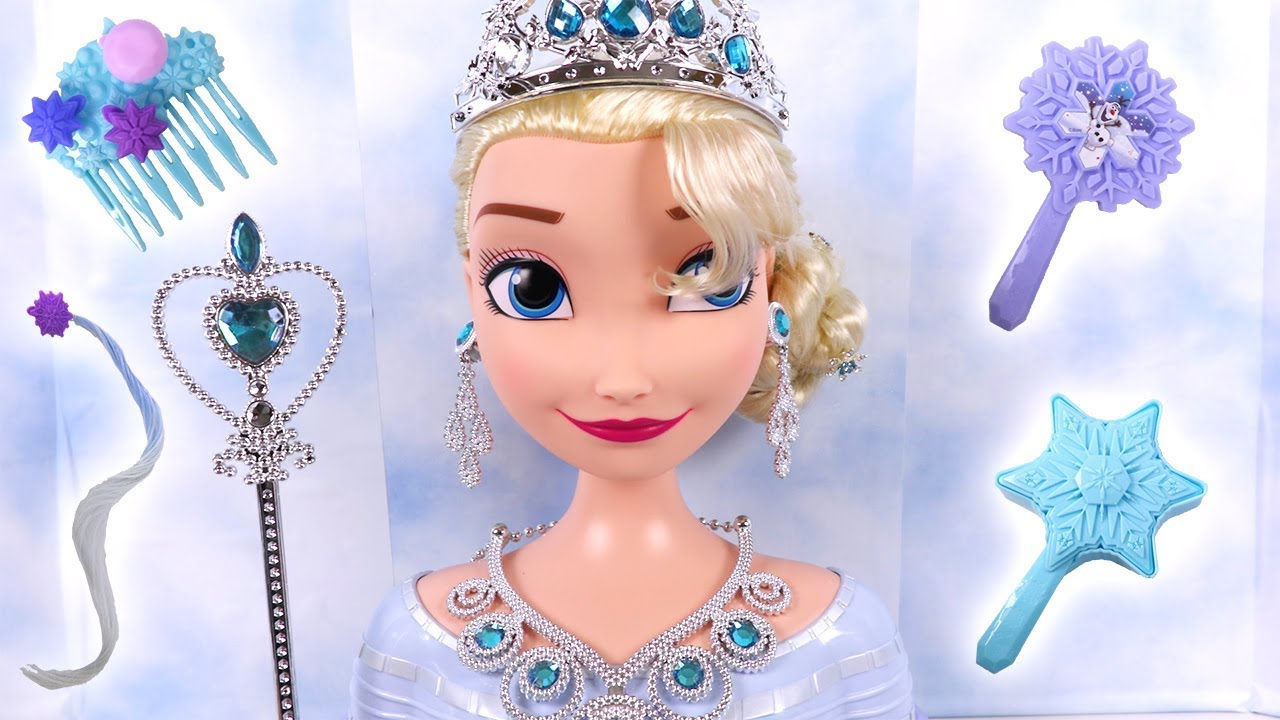 Reine des Neiges Elsa Tête à Coiffer & Bijoux ❄️