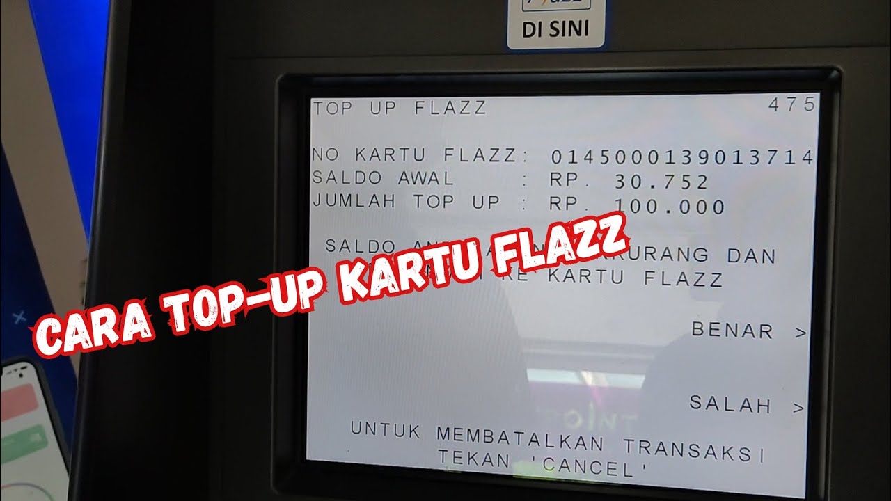Cara Top-up Kartu Flazz via ATM BCA π³