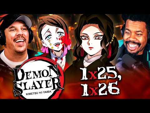 FIRST TIME WATCHING! DEMON SLAYER REACTION! | SEASON 1 EPISODES 25 & 26 | SEASON FINALE!
