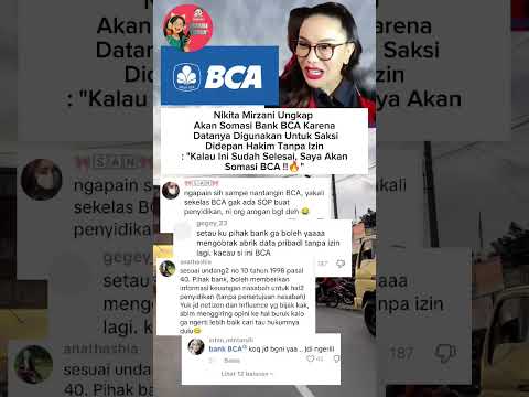 NIKITA MIRZANI PERTEGAS AKAN SOMASl BANK BCA #nikitamirzani #bca #shorts #beritaterkini #viral