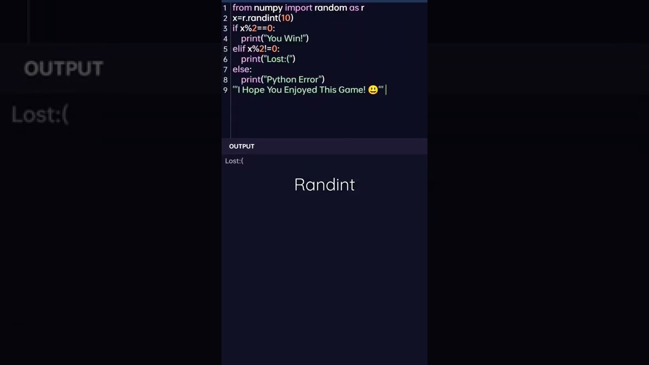 8-Line Python Game 🤯