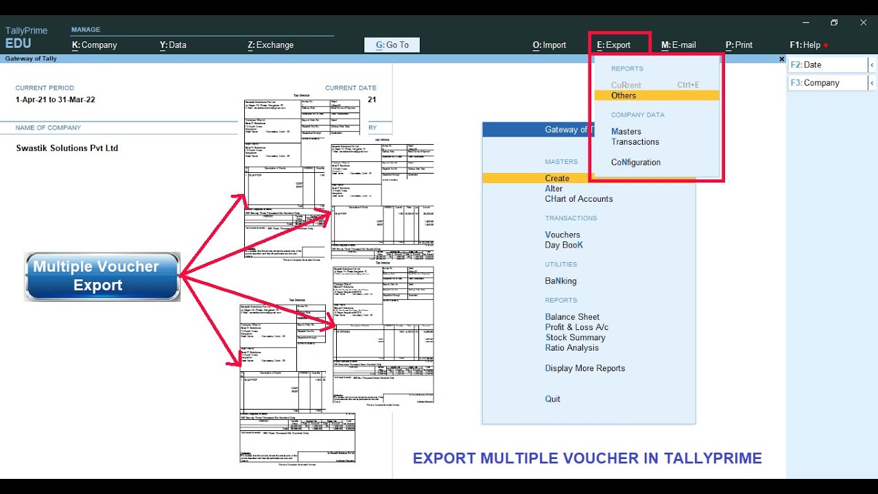 TallyPrime Multi Voucher Export Add-on 📁