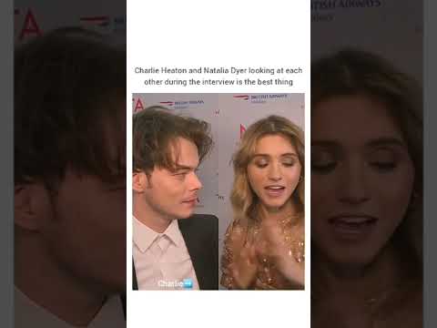 Charlie Heaton and Natalia Dyer looking at each other during an interview is the best thing tiktok m