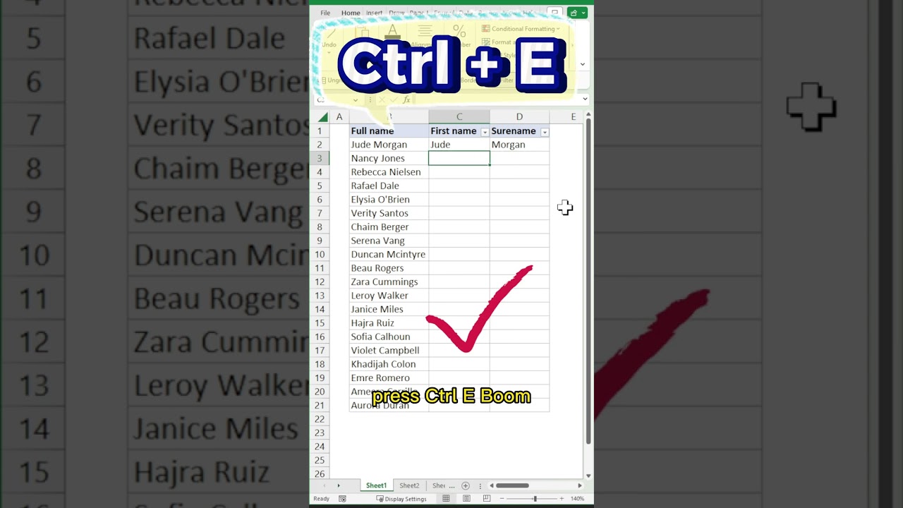 Excel Flash Fill: Auto Fill Cells with Shortcuts