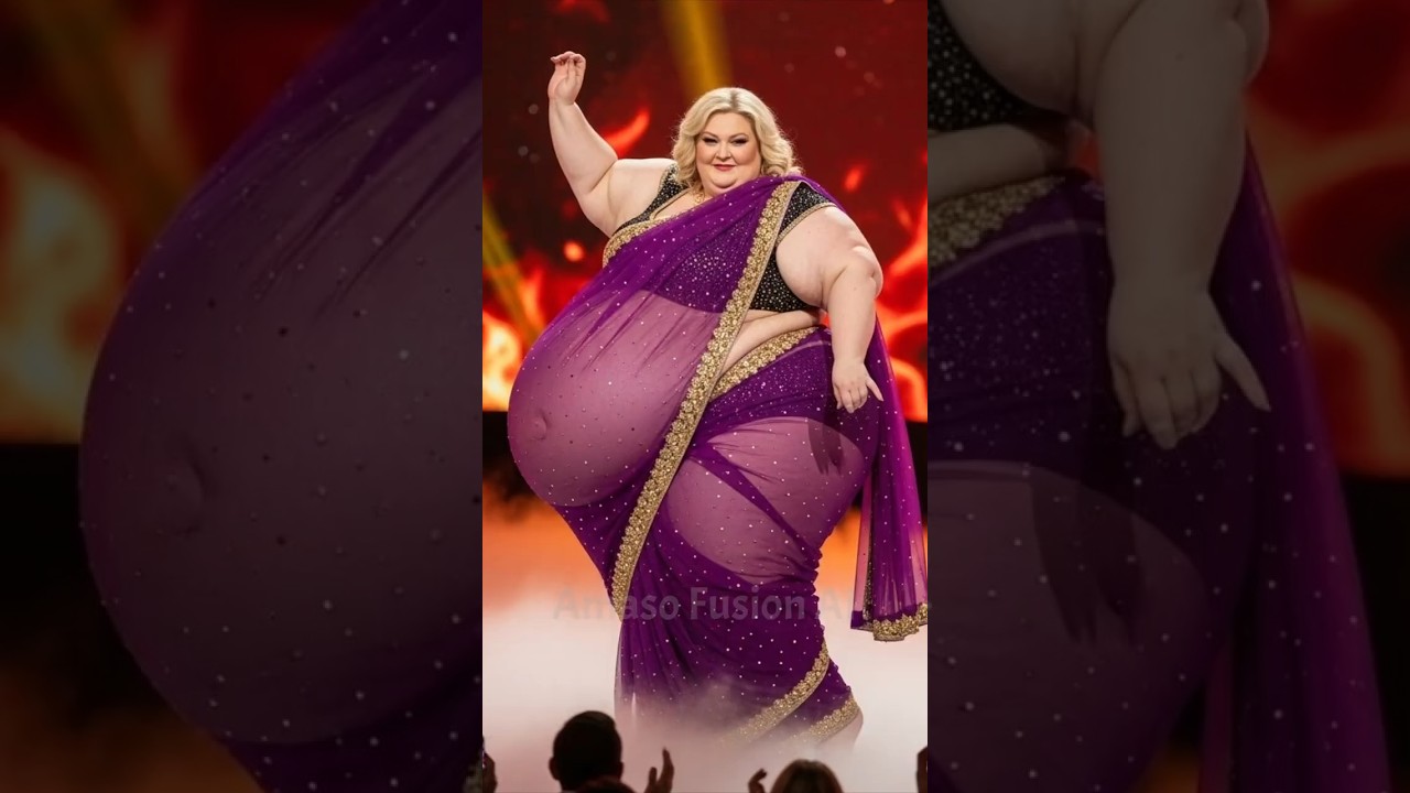 Stunning Transformation Dance on AGT: Russian Woman in Royal Purple Sari ✨