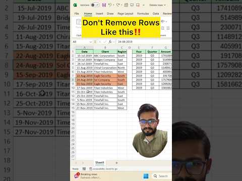 Don't Remove Rows in Excel‼️Instead Use Superb Excel Trick #exceltips #exceltricks #shorts #excel