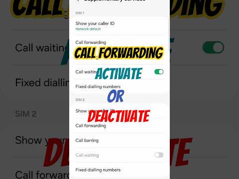 How to Activate or Deactivate call forwarding on Samsung? #short