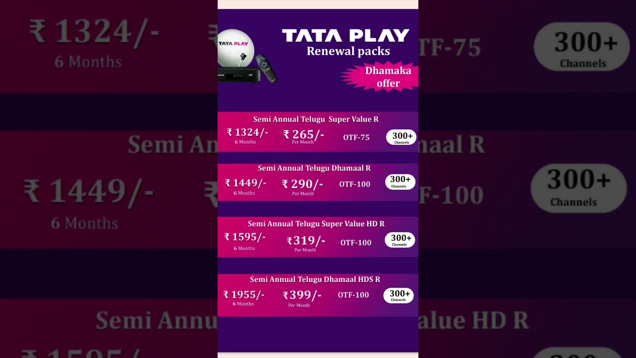 Tata Play 6-Month Recharge Offer in Telangana 📱
