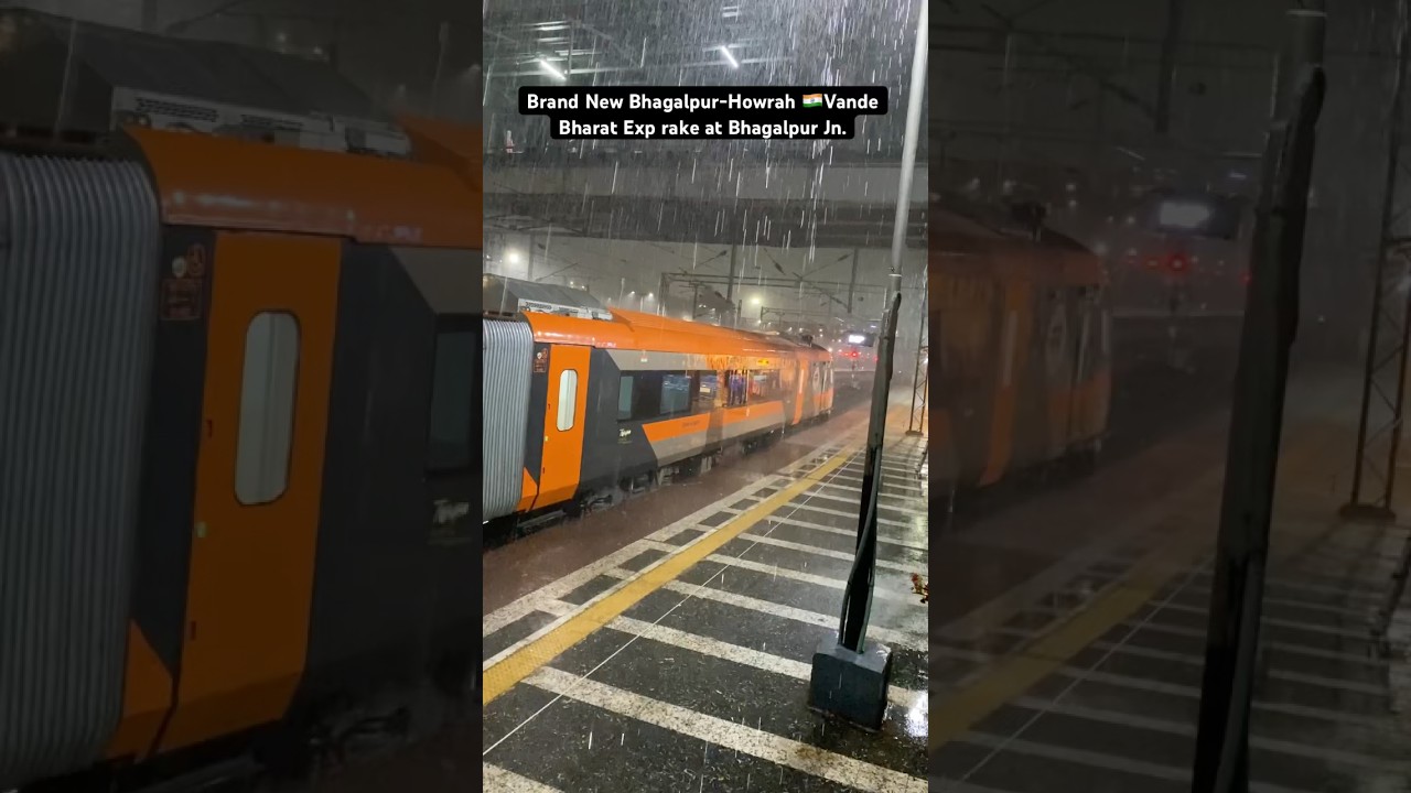 Brand New Bhagalpur-Howrah 🇮🇳Vande Bharat Express rake under 🌧️monsoon rain