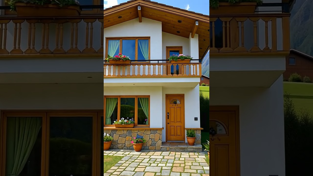 Casa de campo de dos pisos con balcón #casasdecampo