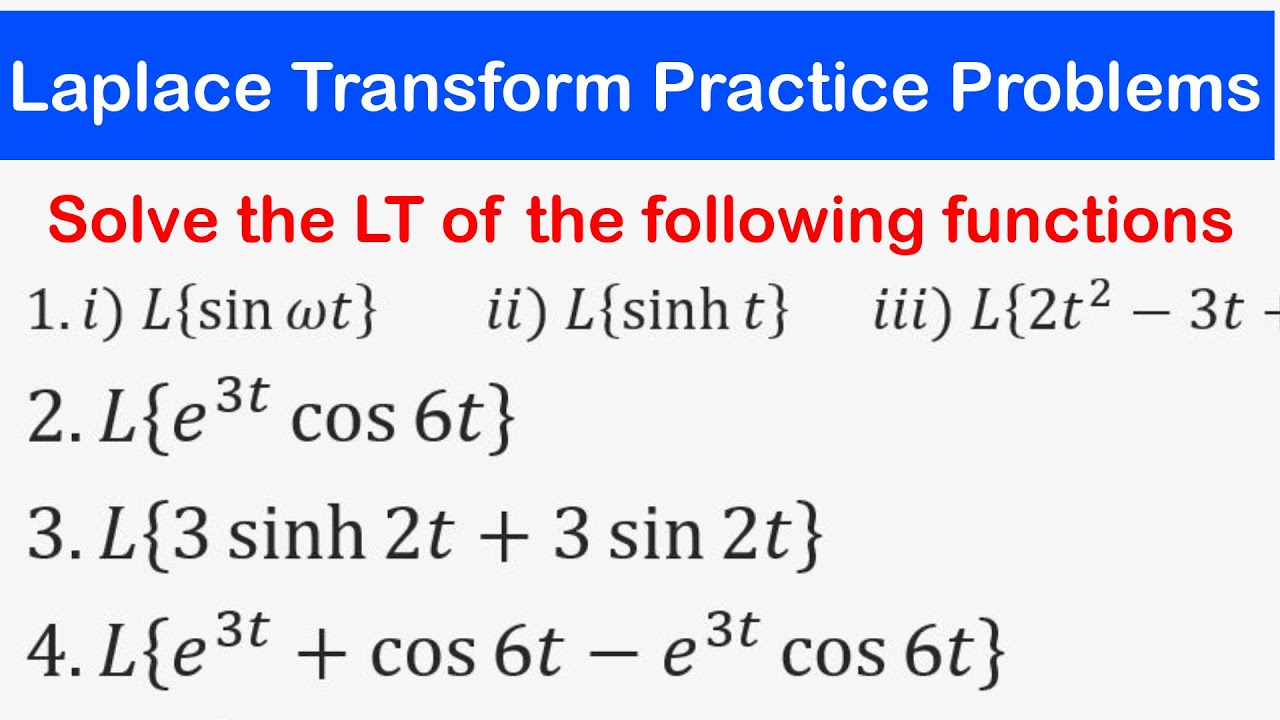 Laplace Transforms Practice Problems (1) π΅