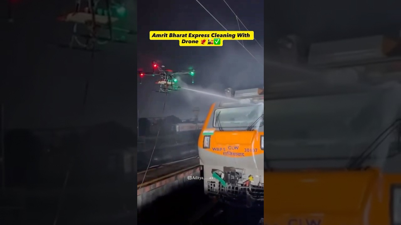 Amrit Bharat Express Gets Drone Cleaning 🚄
