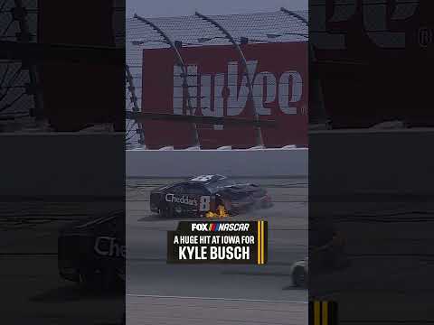 A huge hit for Kyle Busch in Iowa practice π¬ #NASCAR #racing