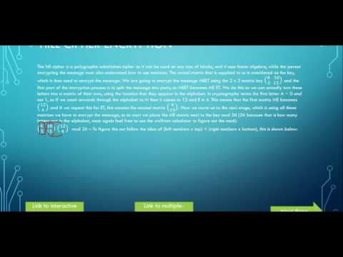 Hill cipher encryption and decryption