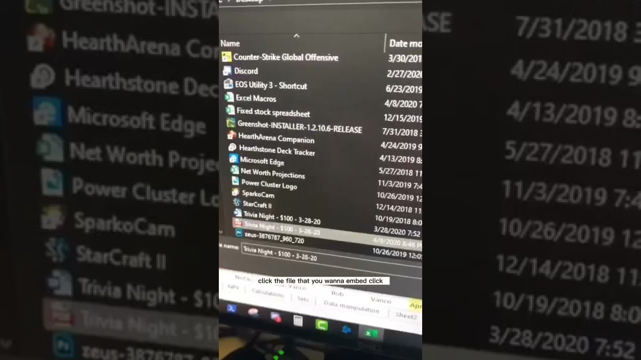 Embedding Files in Excel