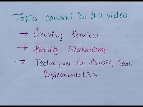 Cryptography and Network Security: #7 Security Services and Mechanisms