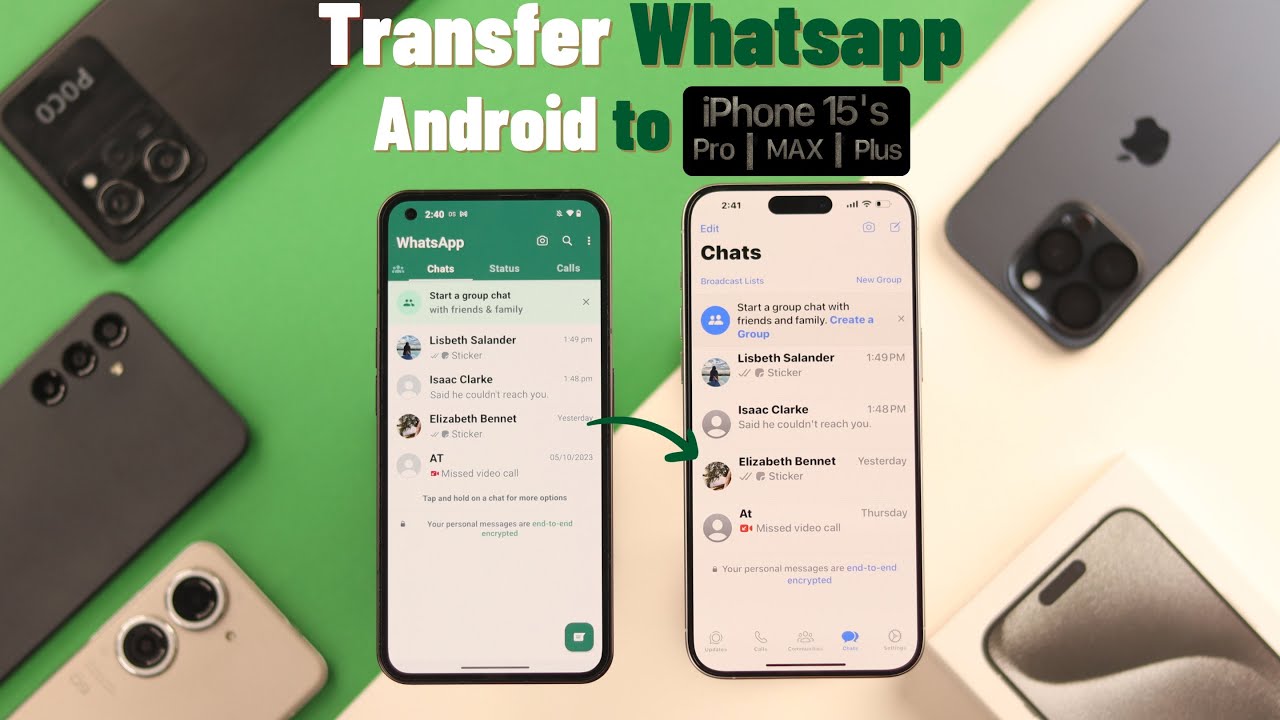 Transfer WhatsApp from Android to iPhone 15 📱