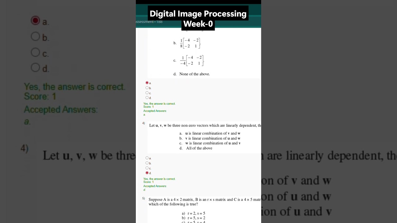 NPTEL Digital Image Processing Week 0 Answers (2025) 📘