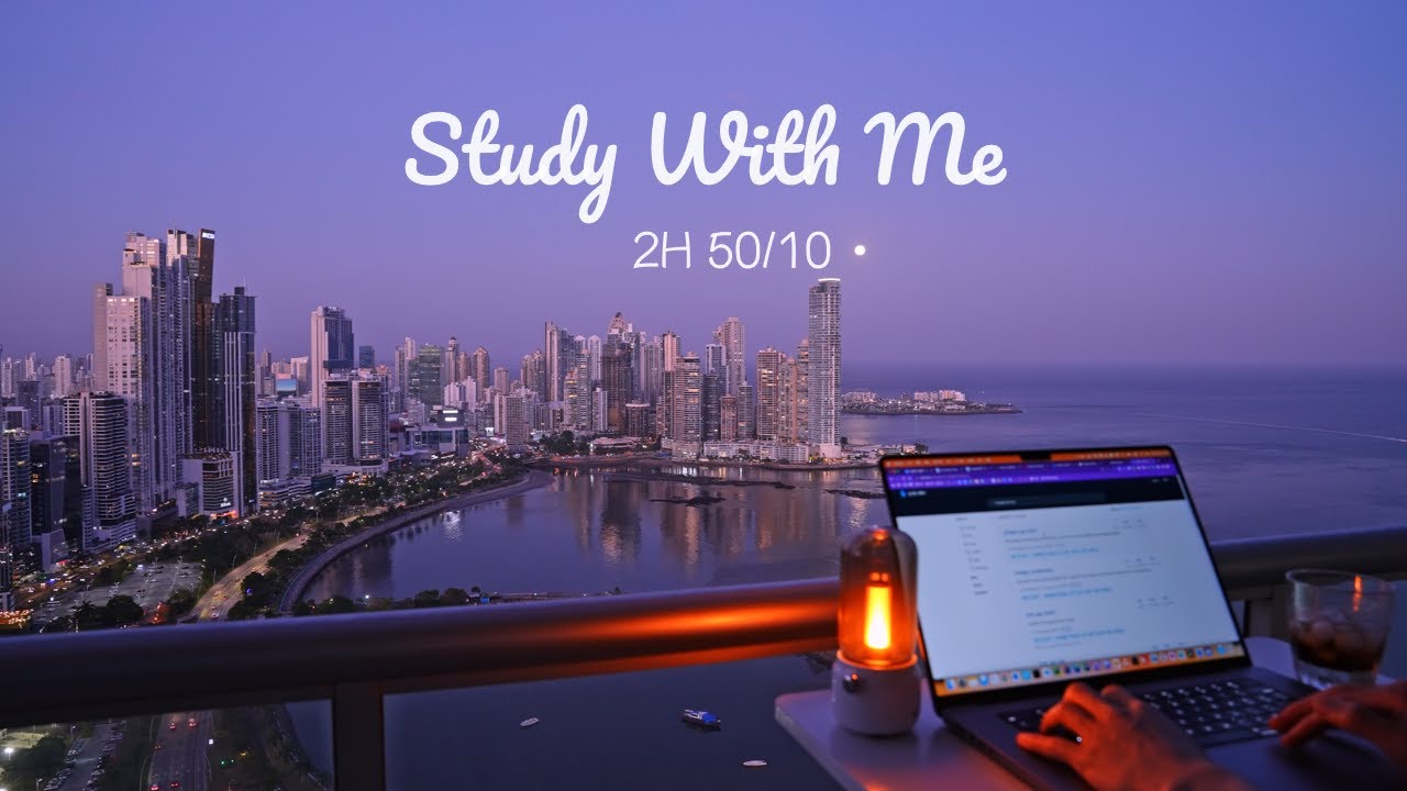 Relaxing 2-Hour Study Session π | Balcony Moonrise & Lo-Fi Vibes | Pomodoro Technique