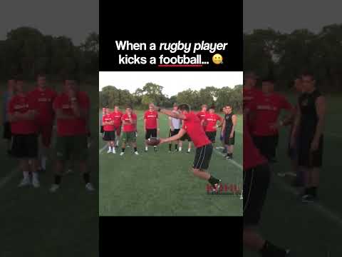 This is what happens when a rugby player kicks a football 🤯