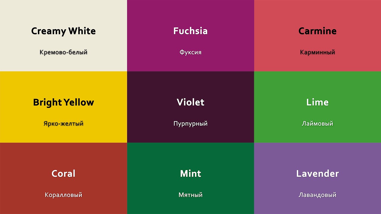 Цвета и основные слова о еде на английском для начинающих