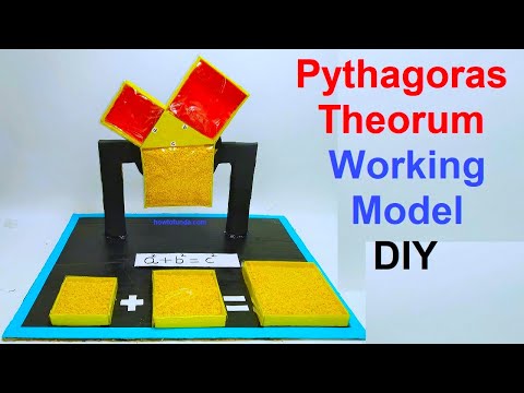 Pythagoras theorem working model (3D) math's project | DIY | craftpiller @howtofunda