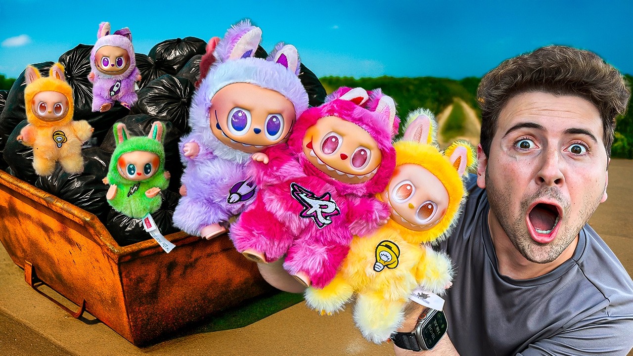 Coleção Completa de Labubu dos Rosa Achada no Lixo! 🗑️