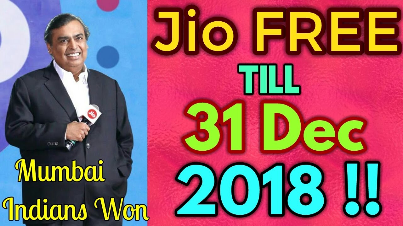 Jio 4G Free Until Dec 2018 After MI IPL Win 🎉