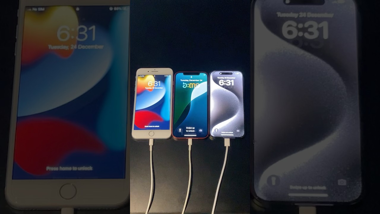 iOS 15 iPhone 8 Plus Vs iOS 18 iPhone 12 Vs iOS 18 iPhone 15 Pro Startup Test.