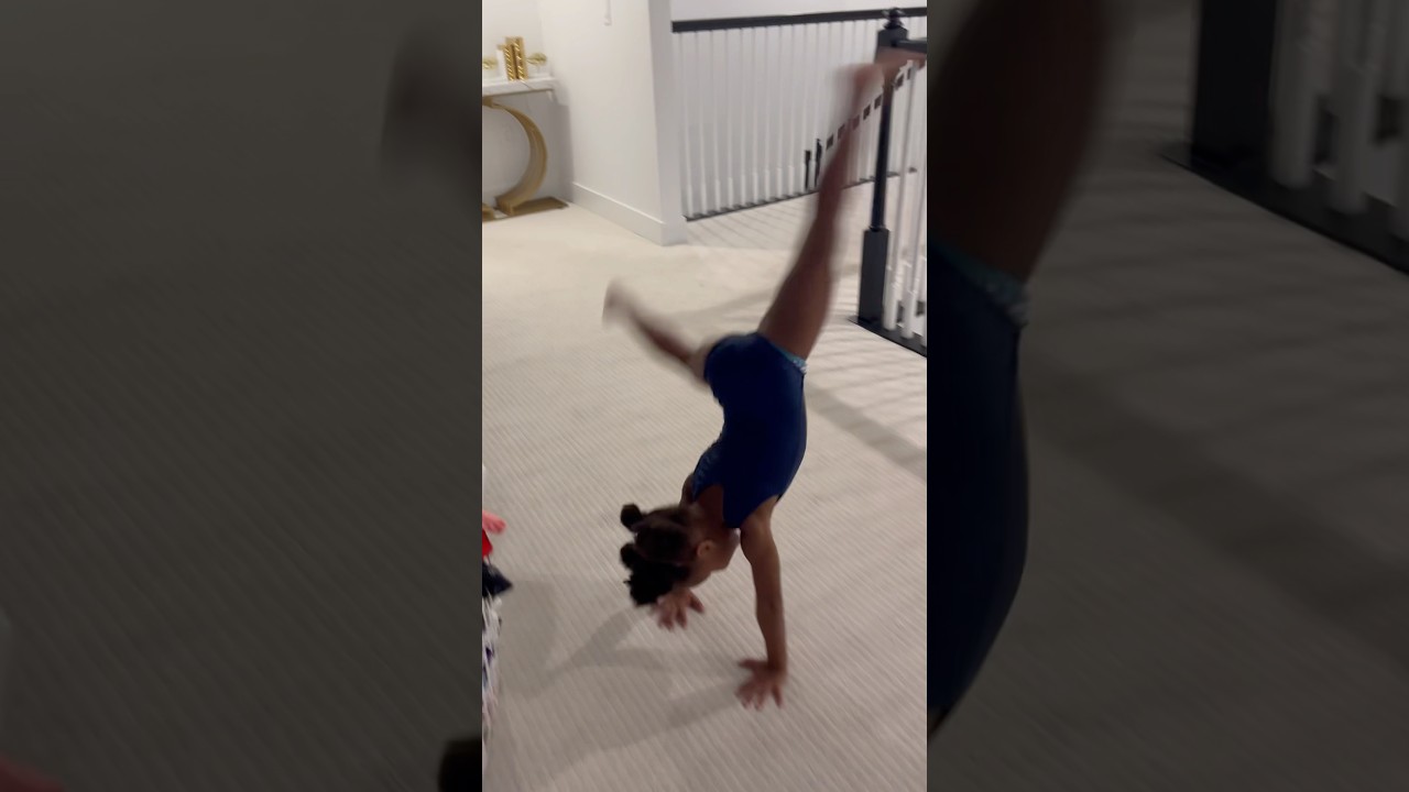 Watch My Daughter's First Roundoff! 🤸‍♀️ #Shorts