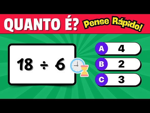 ♾️QUIZ de Matemática: 20 continhas de DIVISÃO! ➗🧠| Para Quem Pensa RÁPIDO!
