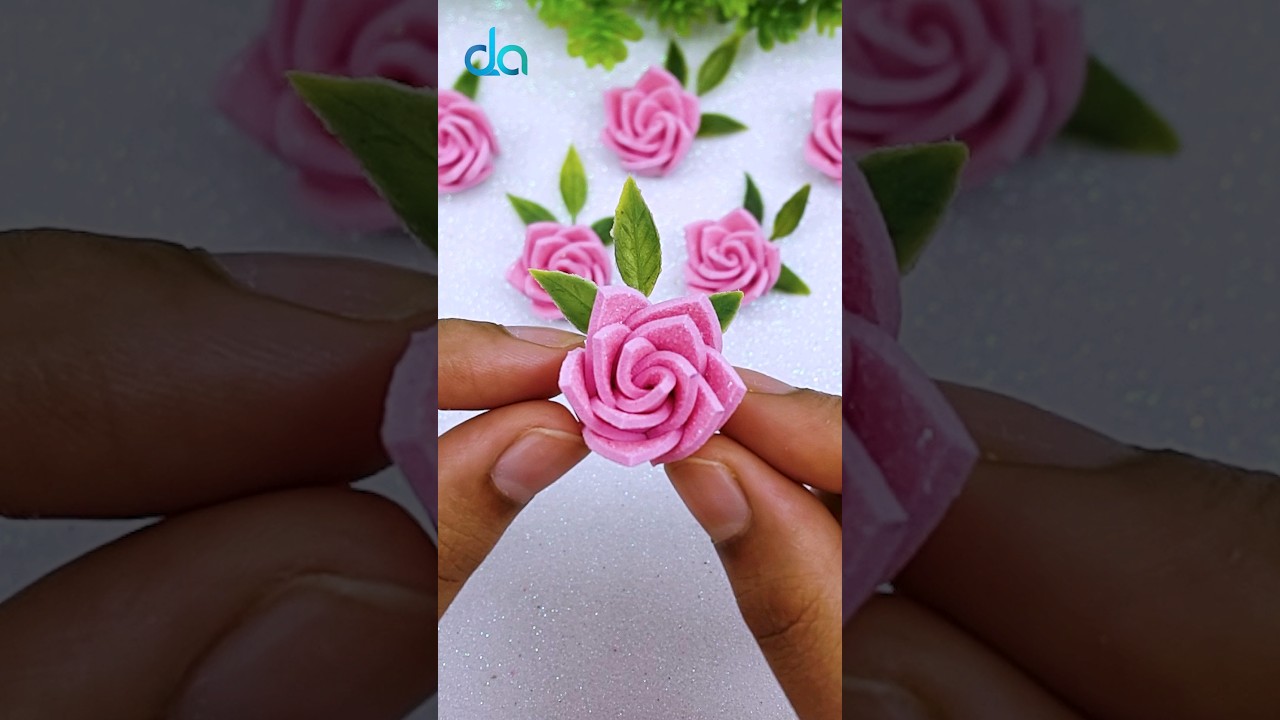 DIY Glitter Foam Mini Rose πΉ Craft Tutorial
