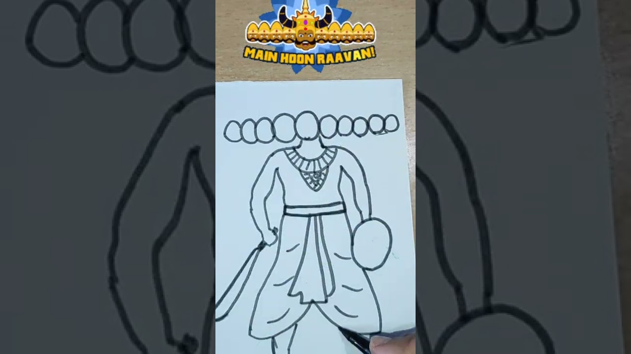 Easy Ravan Drawing for Dussehra 🎨
