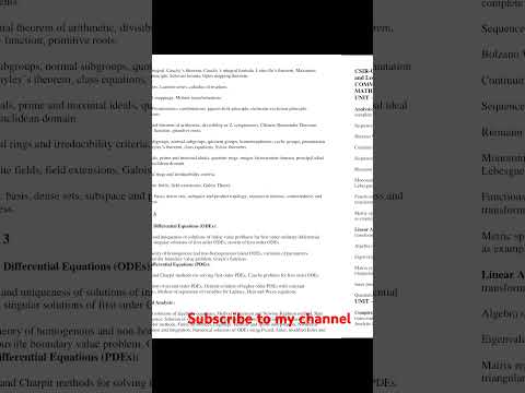 CSIR NET Mathematics part-B &C syllabus 2025