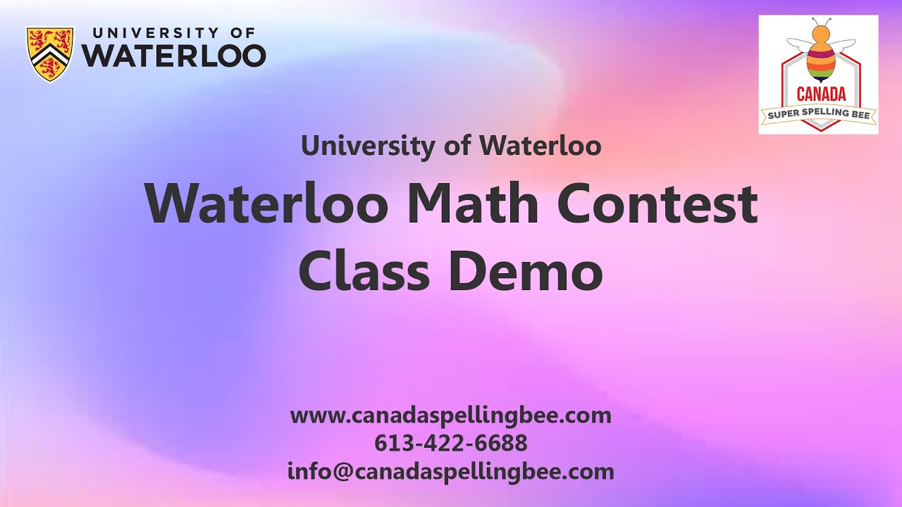 Join the Waterloo Math Contest Demo Lesson & Canada Super Spelling Bee! 🧠✨