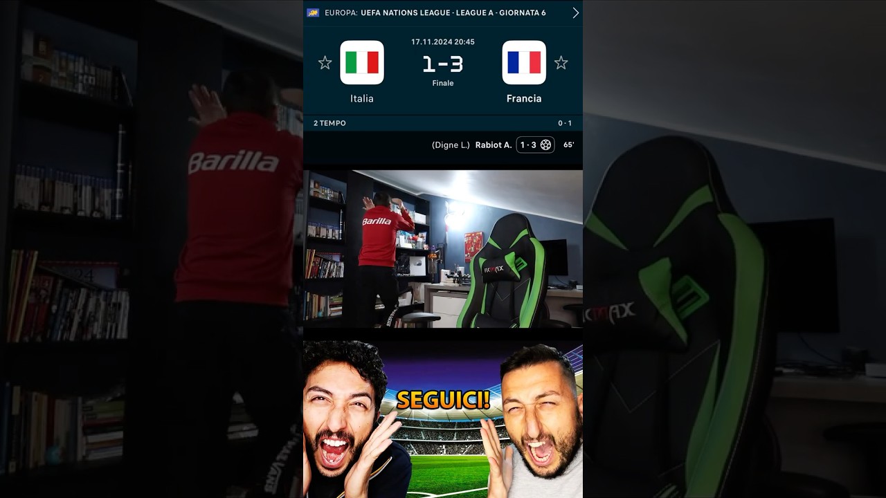 Reazione all'1-3 Italia-Francia ⚽