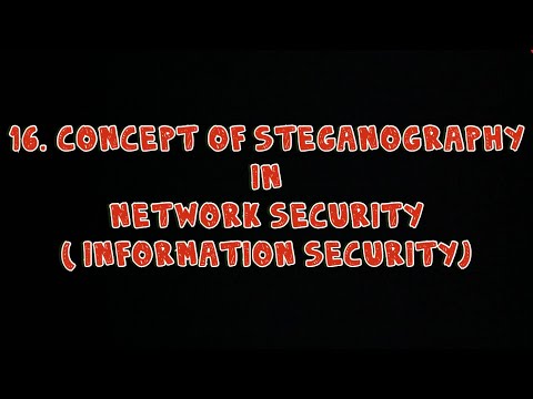 #16 Concept Of Steganography in Network Security |Information Security|