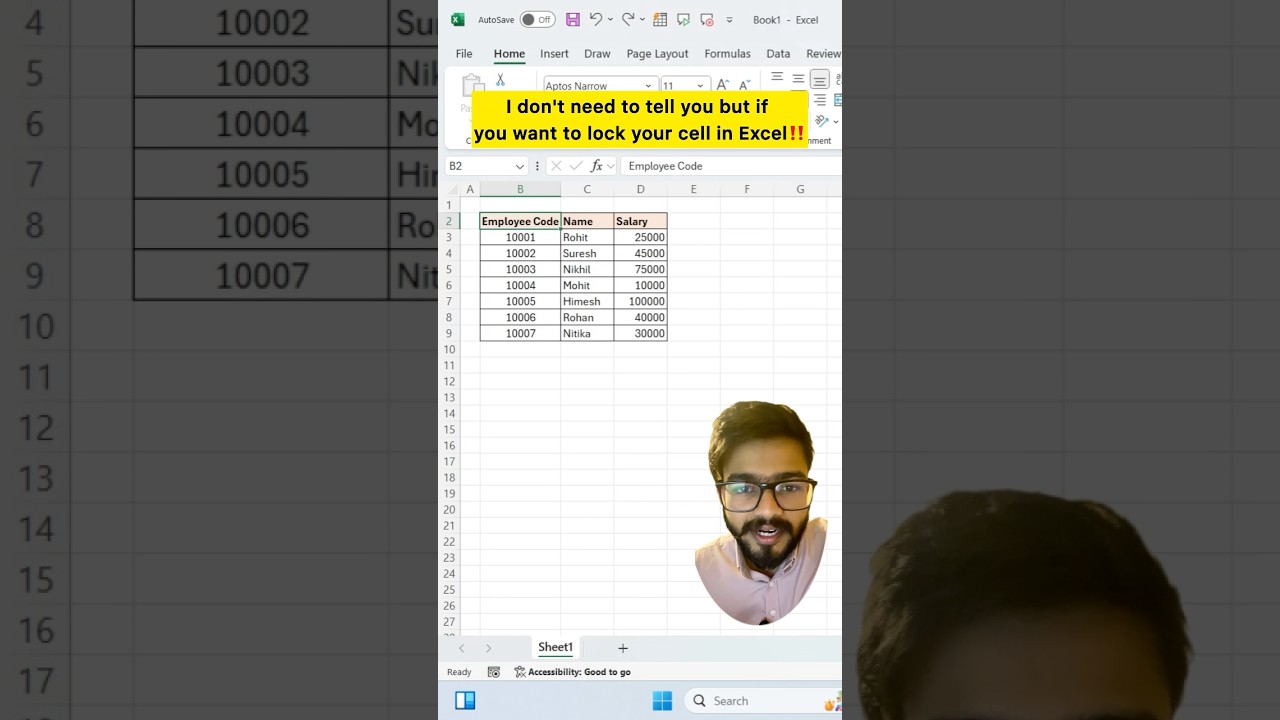 Lock Cells in Excel Easily π