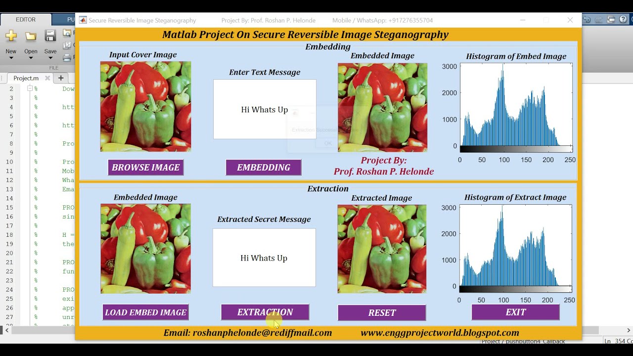 Reversible Data Hiding Using Matlab Code