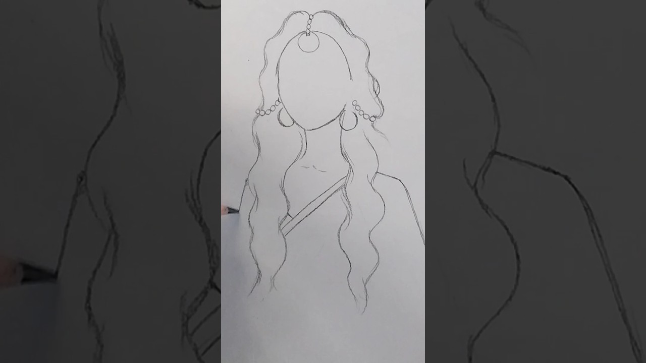 Beautiful Indian Woman Drawing 🎨 #shorts